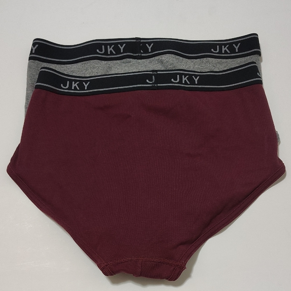 JKY Men's Briefs Set Of 2 - Burgundy and Gray Size M - Picture 4 of 5